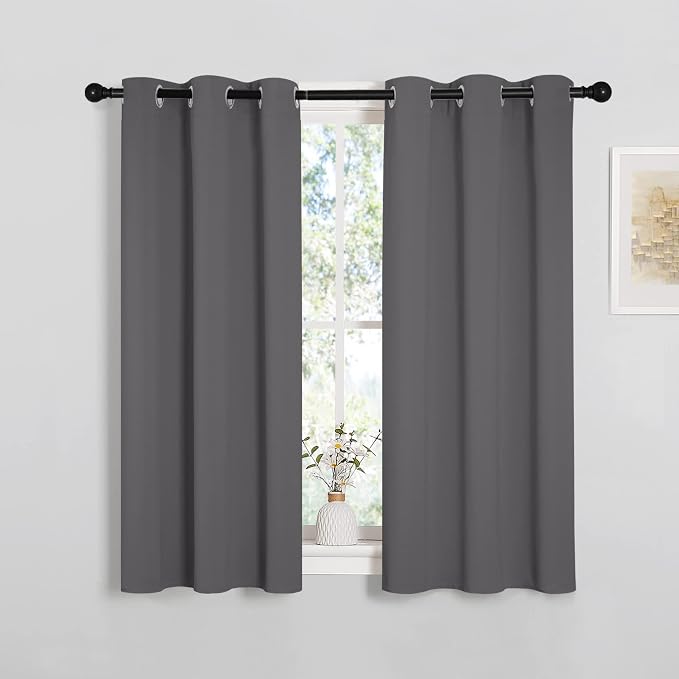NICETOWN Grey Blackout Curtain Panels - Image 2