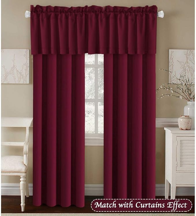 H.VERSAILTEX Blackout Valances for Windows, Kitchen Window Valance Curtains for - Image 3