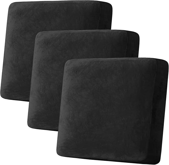 H.VERSAILTEX Velvet Stretch Couch Cushion Cover Plush Cushion Slipcover by HVERSAILTEX