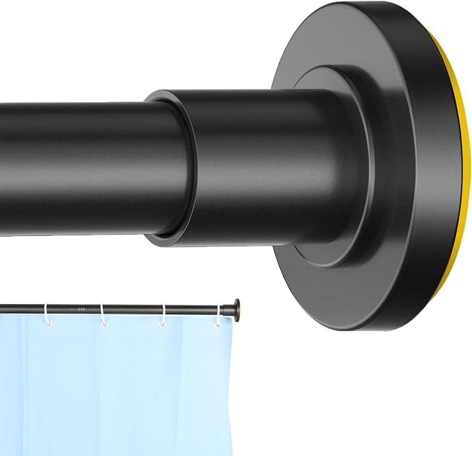 CorkLatta Black Shower Curtain Rod 31 to 80 Inch, 1 Inch Diameter Adjustable by CorkLatta