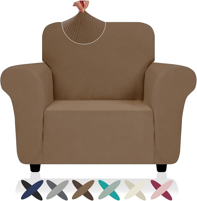 ZNSAYOTX Chair Cover with Arms, New Striped Sofa Chair Covers by ZNSAYOTX