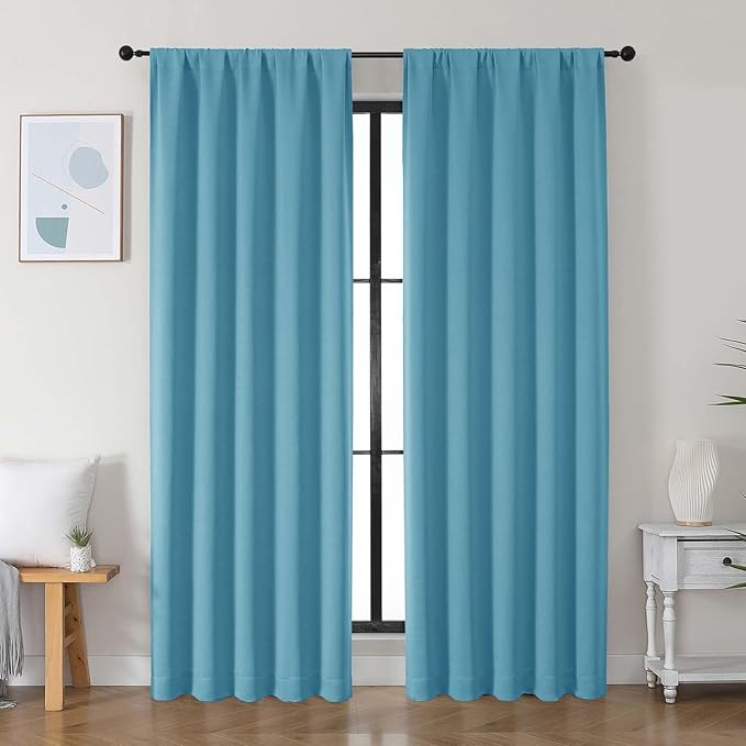 Simplebrand Ava Turquoise Blackout Curtains by Simplebrand