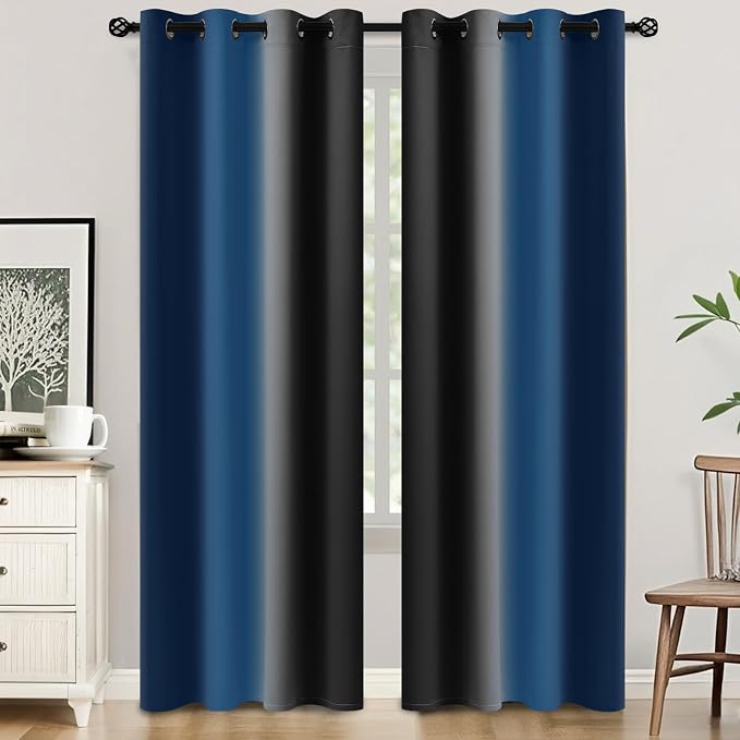 SimpleHome Ombre Room Darkening Curtains 84 inches Length by SimpleHome