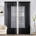 MIULEE 2 Panels Sheer Curtains for Living Room 54 X 108 Inches Black | Window by MIULEE