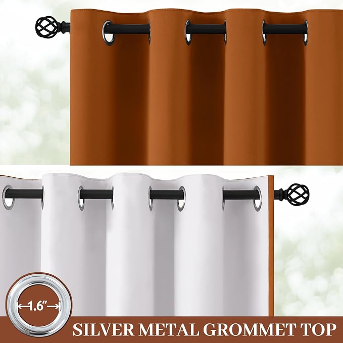 Yakamok 100% Blackout Curtain Panels 84 inches Cold and Light Blocking Drapes - Image 2
