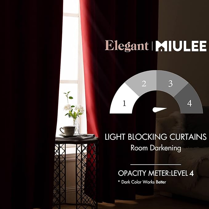 MIULEE Christmas Blackout Curtains 84 Inches Long - Image 2
