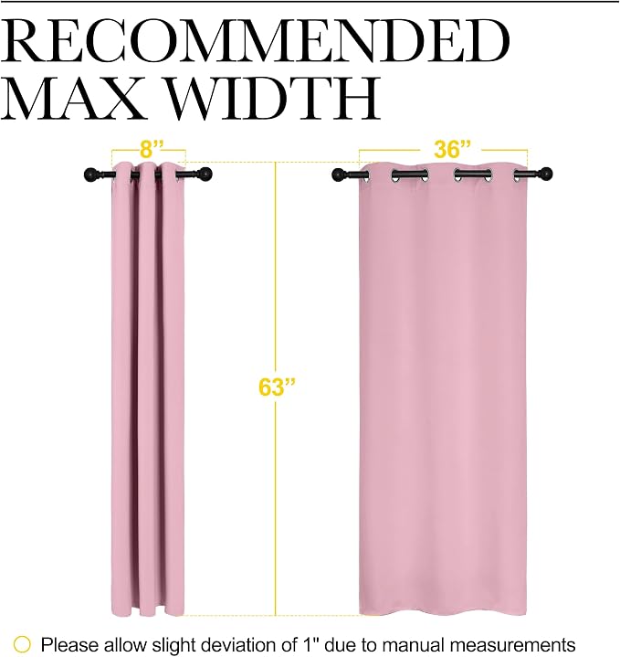 NICETOWN Room Darkening Curtains 63" Long Set of 2 - Image 7