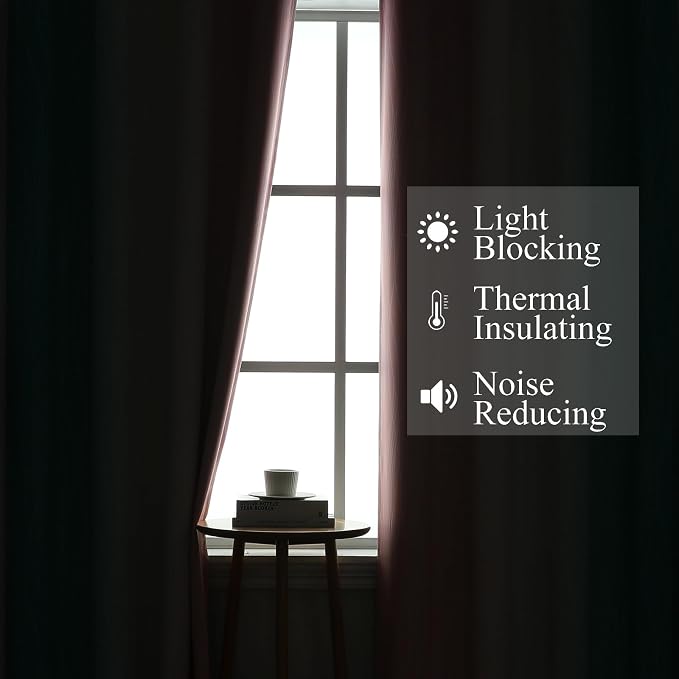 Estelar Textiler Pink and Teal Blackout Curtains 45 Inch Length, Full Light - Image 3