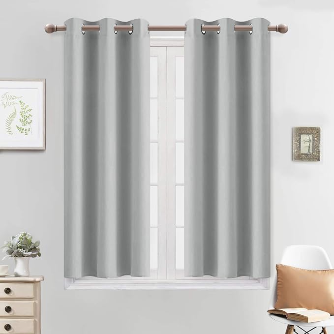 Yakamok Light Gray Blackout Curtains Light Blocking Thermal Insulated Window by Yakamok