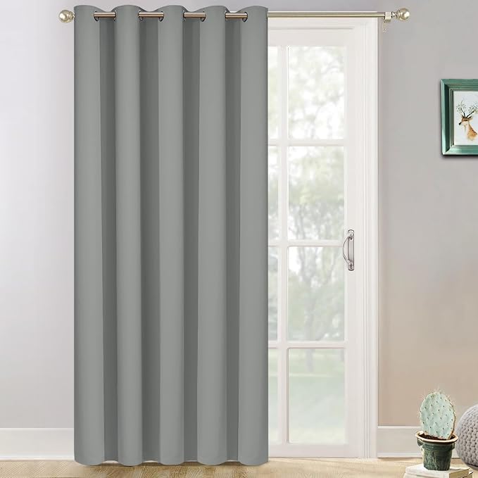 Yakamok Wide Thermal Blackout Patio Door Curtain Panel, Sliding Door Insulated by Yakamok