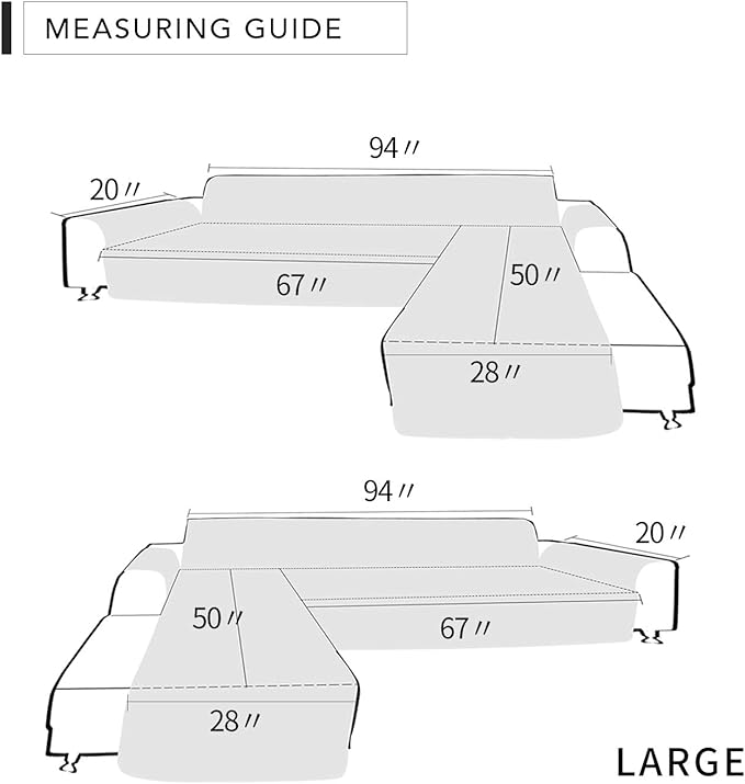 Easy-Going Sofa Slipcover L Shape Sofa Cover Sectional Couch Cover Chaise Cover - Image 6