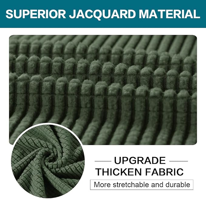 Turquoize 3 Piece Sofa Covers for 2 Cushion Couch Sofa Slipcover Soft Couch - Image 3