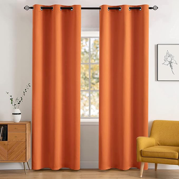 MIULEE 90" Long Blackout Curtains Room Darkening Thermal Insulated Fall Drapes by MIULEE