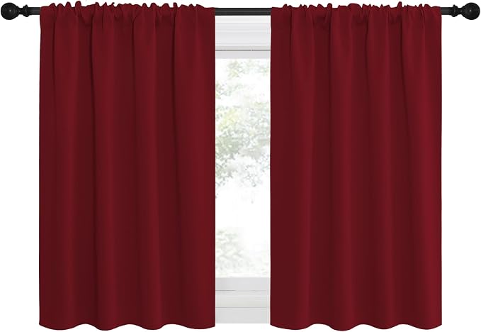NICETOWN 30 inch Curtains for Small Windows, Thermal Insulated Privacy Short - Image 2