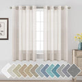 H.VERSAILTEX Linen Curtains Nickel Grommet Natural Linen Semi-Sheer Curtains 2 by HVERSAILTEX