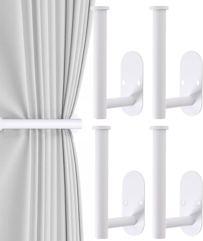 4pcs Curtain Holdbacks, Screw-in Curtain Tiebacks Curtain Tie Backs Curtain by Hoousuper