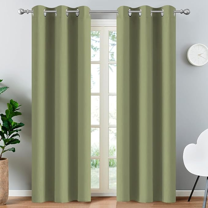 Yakamok Light Blocking Blackout Curtains Thermal Insulated Room Darkening Drapes by Yakamok