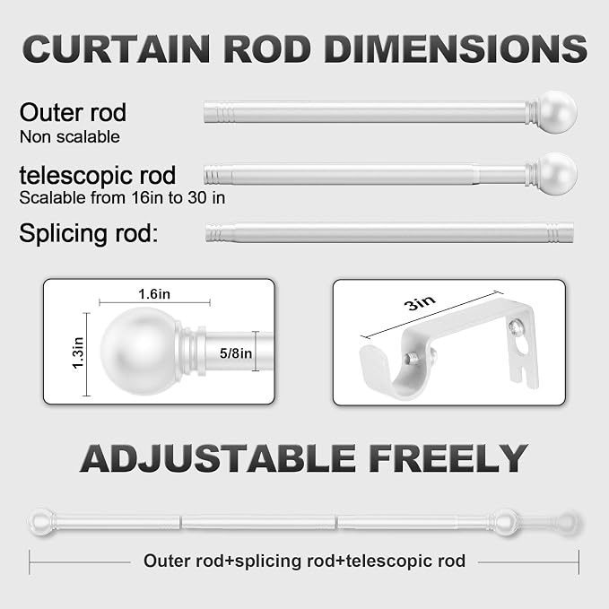 White Curtain Rods for Windows - Image 4