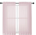 OWENIE Sheer Curtains 54 Inch Length 2 Panels Set, Blush Sheer Curtain by OWENIE
