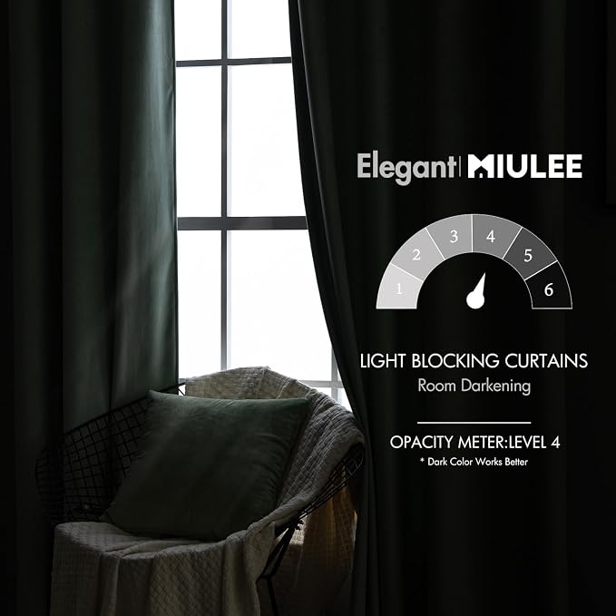 MIULEE Sage Green Velvet Curtains 84 inches - Image 5