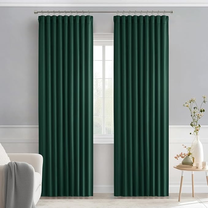 MIULEE Christmas Hunter Green Back Tab Blackout Curtains 84 Inch Length 2 - Image 9