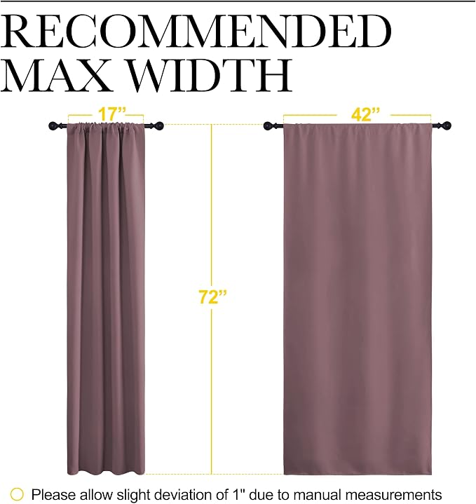 NICETOWN Dry Rose Blackout Curtains - Image 7