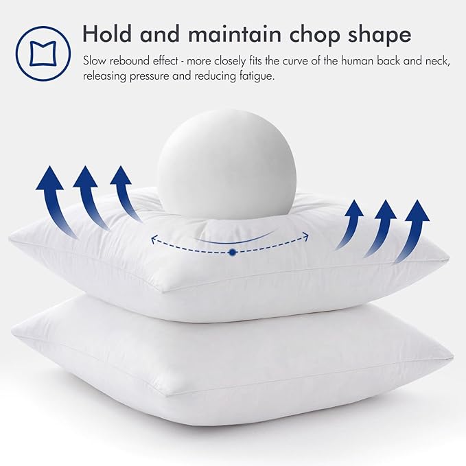 MIULEE Feather Pillow Insert 28x28, Decorative Down Feather Fluffy Throw Pillow - Image 5