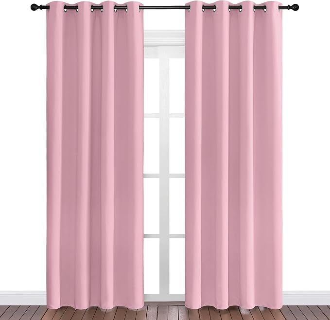 NICETOWN Crystal Pink Blackout Curtains Grommet - Image 2