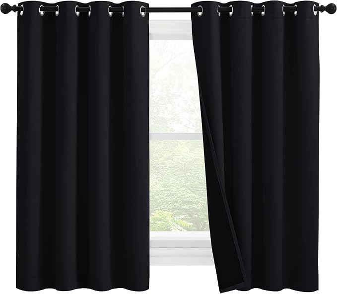 NICETOWN Truly Blackout Curtains 57 inches Length, 2 Thick Layers Completely by NICETOWN