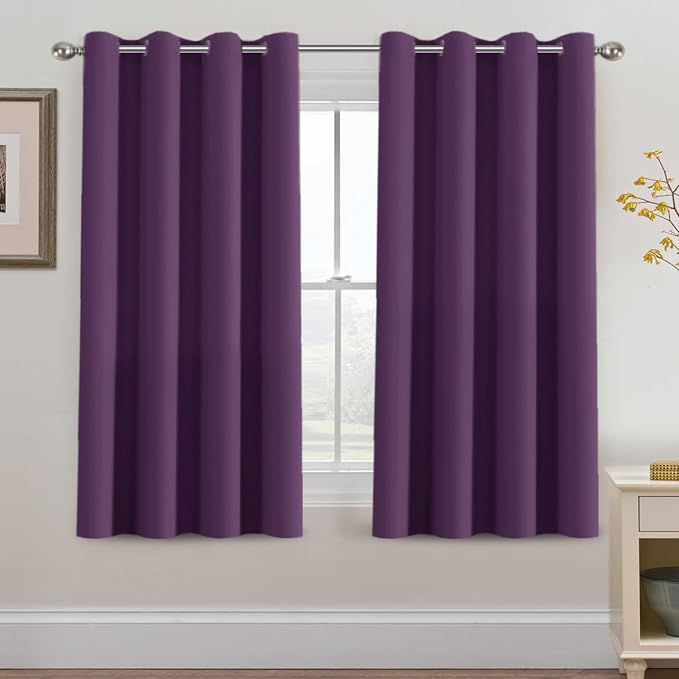 H.VERSAILTEX Blackout Curtains 63 Inch Length Purple Drapes Curtains Elegant by HVERSAILTEX