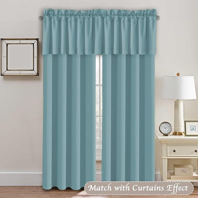 H.VERSAILTEX Blackout Kitchen Curtain Valances, Window Valance Curtains - Image 3
