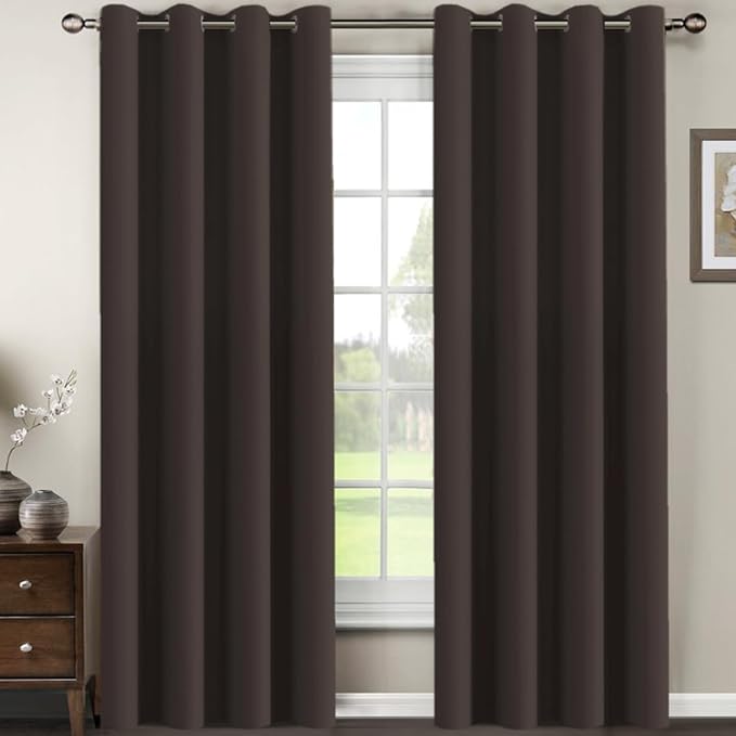 H.VERSAILTEX Brown Blackout Curtains by HVERSAILTEX