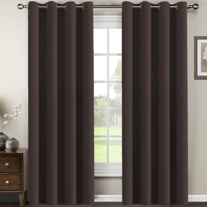 H.VERSAILTEX Brown Blackout Curtains by HVERSAILTEX