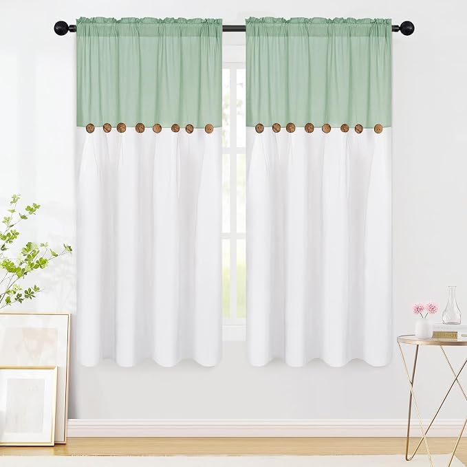 FRAMICS Farmhouse Cotton Linen Curtains by FRAMICS
