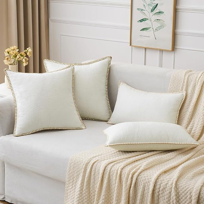 MIULEE Pack of 2 Christmas Pillow Covers 12x20 Inch Pure White Farmhouse - Image 5