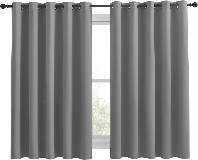 NICETOWN Silver Grey Blackout Curtain Panels - Image 2