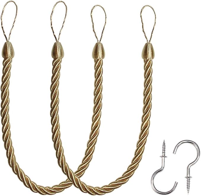 BEL AVENIR Curtain Ropes Tiebacks Tie-Backs, Curtain Handmade Holdbacks by BELAVENIR