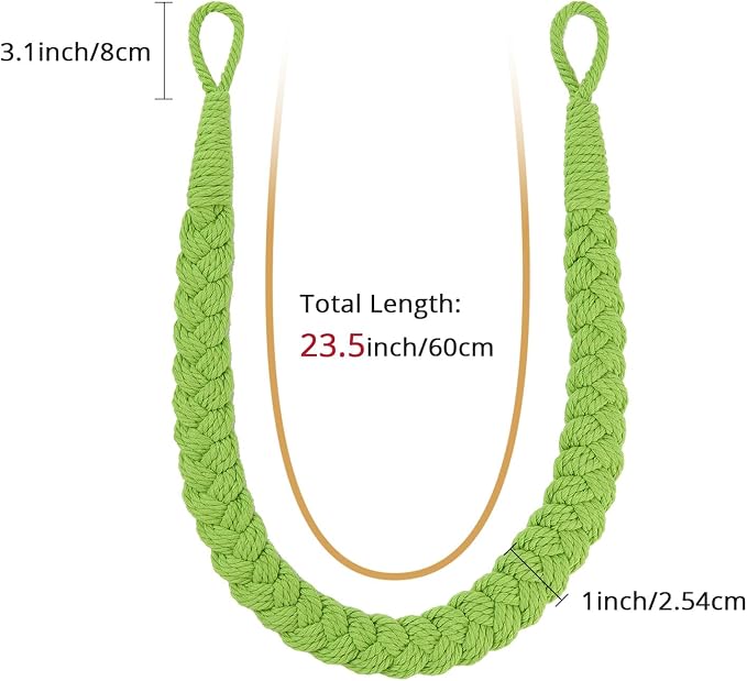 NICEEC 4 Pack Natural Cotton Rope Curtain Tiebacks Elegant Boho Style - Image 3