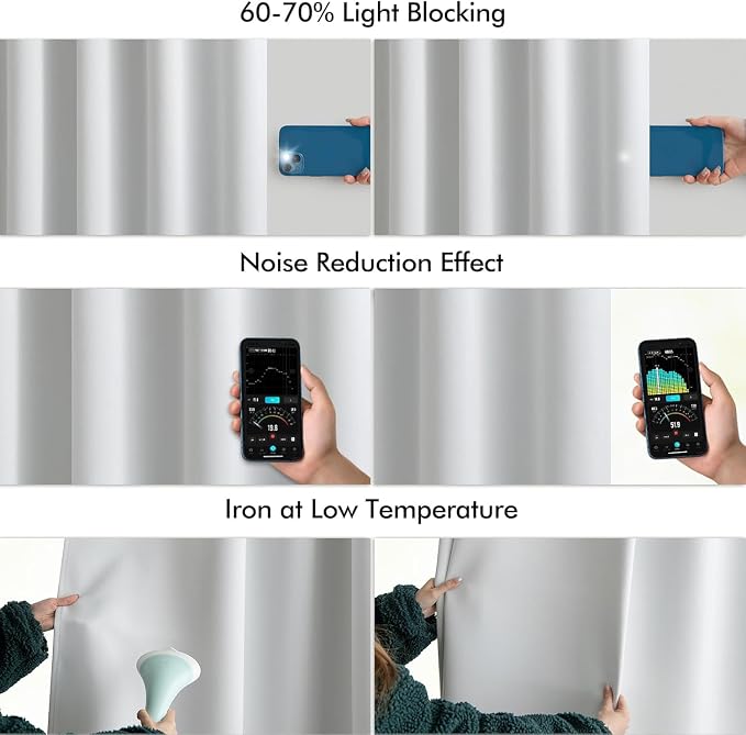 MIULEE Back Tab Light Blocking Curtains 102 Inch Long 2 Panels Set - Image 5