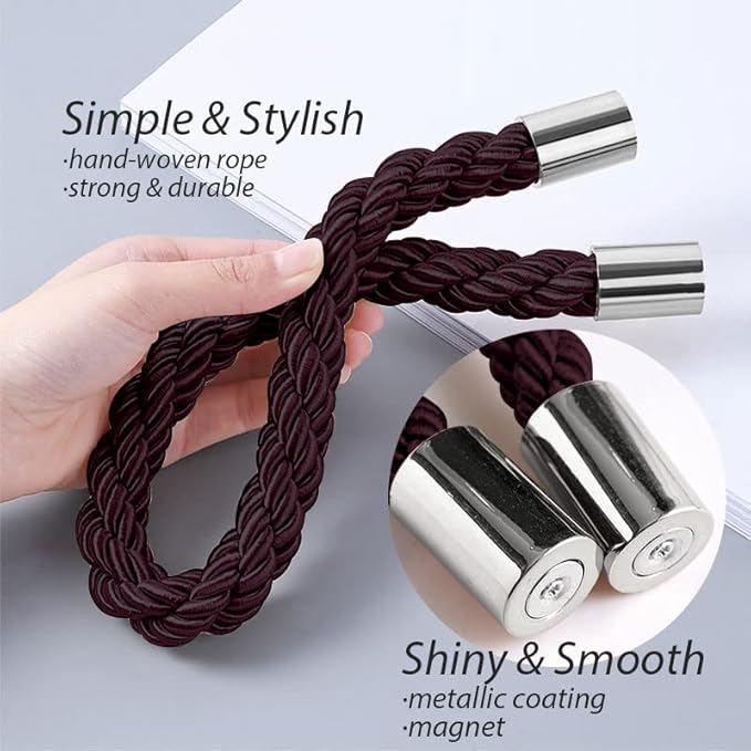 NICEEC 2 Pack Strong Magnetic Curtain Tiebacks Modern Simple Style Drape Tie - Image 3