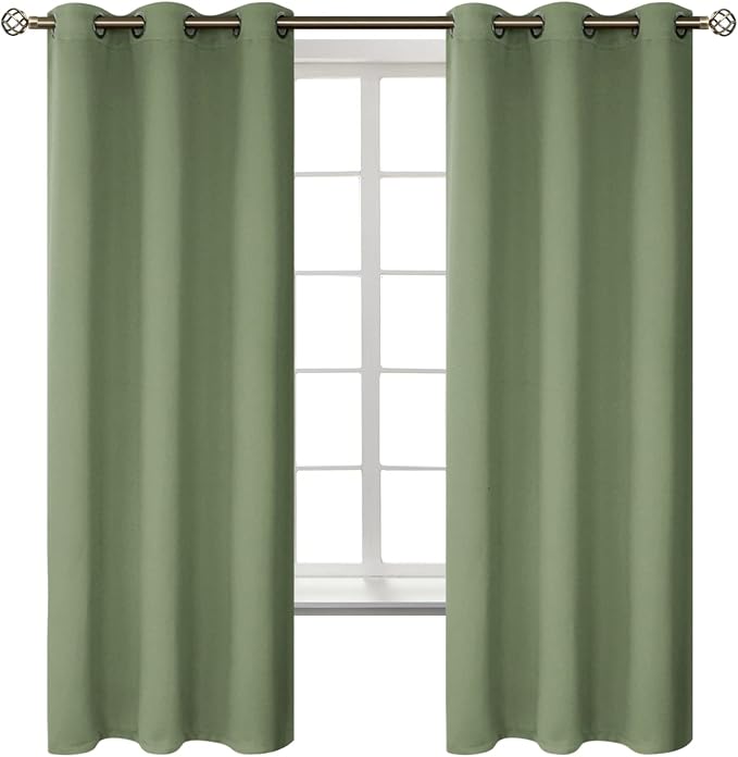 BGment Grass Green Black Out Curtains 63 Inch Long by BGment
