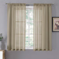 Tollpiz Sheer Curtains Linen Textured Bedroom Curtain Sheers Light Filtering by Tollpiz