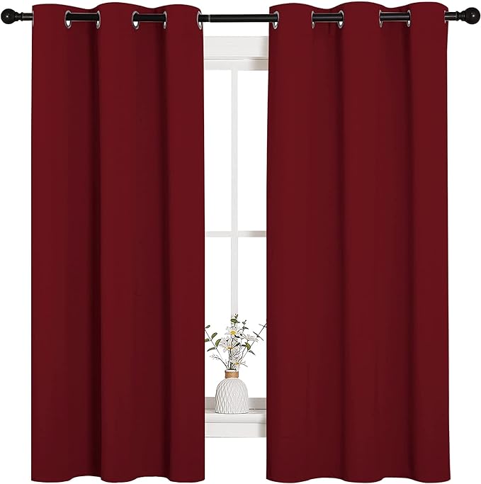 NICETOWN Holiday Christmas Decor Thermal Insulated Solid Grommet Blackout by NICETOWN