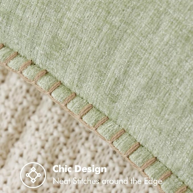 MIULEE Decorative Couch Throw Pillow Covers 20x20 Inch Light Green 2 Pack | - Image 2