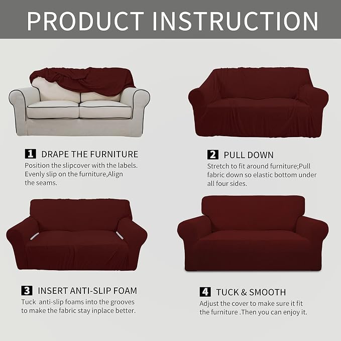 Easy-Going Stretch Loveseat Slipcover 1-Piece Sofa Cover Furniture Protector - Image 8