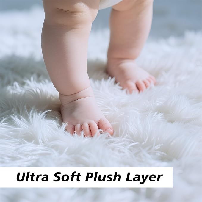 Shag Area Rug for Bedroom 3x5, Soft Fuzzy Rug Non-Shedding Indoor Plush Carpet - Image 3