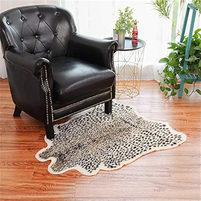 Leopard Print Rug, Faux Cowhide, Artificial Carpet, Simulation Cowhide - Image 5