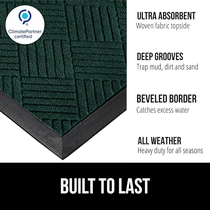 GORILLA GRIP 100% Waterproof All-Season WeatherMAX Doormat US Designed Natural - Image 2