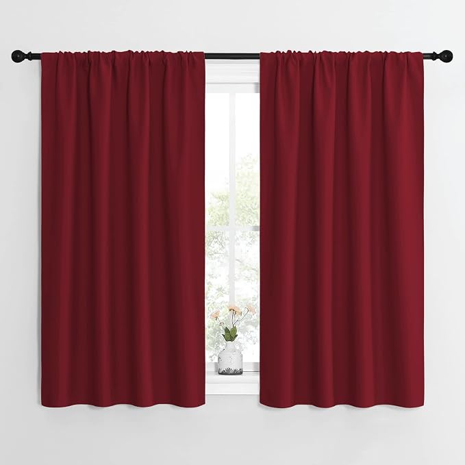 NICETOWN Christmas Burgundy Curtains Blackout Drape Panels by NICETOWN