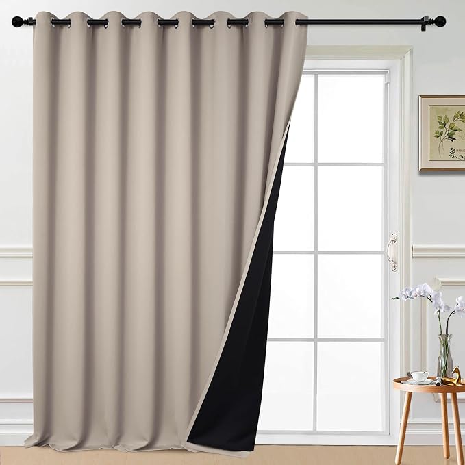 Yakamok Total Blackout Extra Wide Patio Sliding Door Curtains, Grommet Thermal by Yakamok